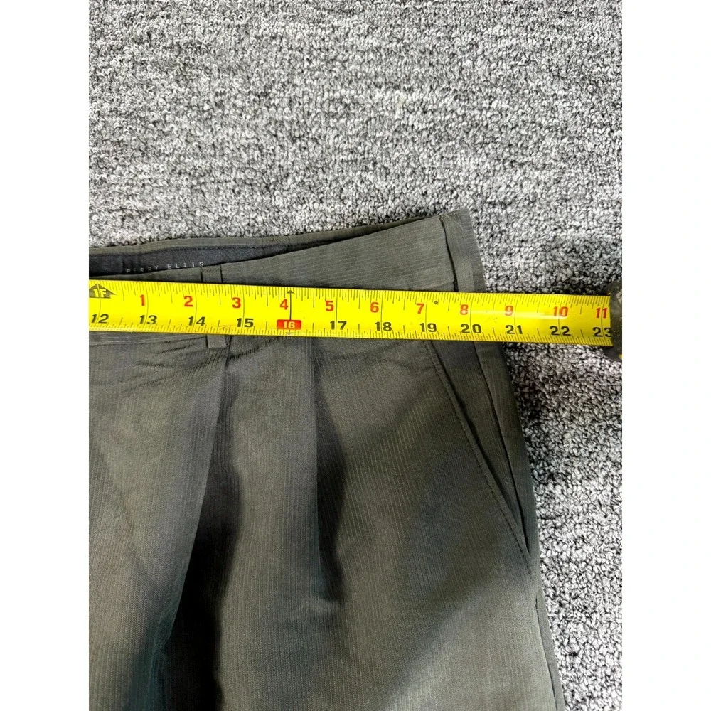 Perry Ellis Portfolio Crop Pants Men 40x29 Gray Pleated Front Classic Cuffed Hem